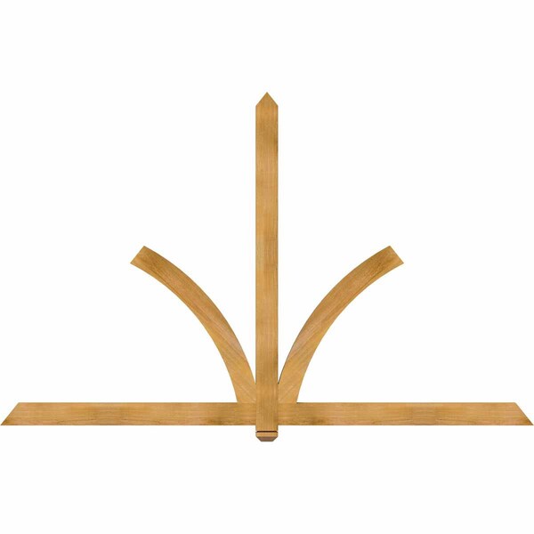 Ekena Millwork Redmond Rough Sawn Timber Gable Bracket, Western Red Cedar, 96"W x 60"H x 2"D x 4"F, 15/12 Pitch GBW096X60X0204RED00RWR - main